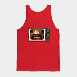 Yule Log Vintage TV Tank Top